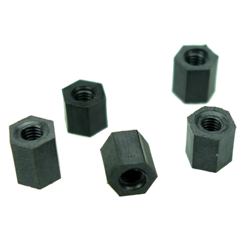 M3 Black Hex Nylon Standoff Spacer Column Flat Head Double Pass Nylon
