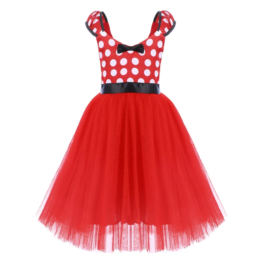 

Cute Dress for Girls Baby Kid Mickey Mouse Cosplay Polka Dot Tulle Girl Dress for Christmas Wedding Birthday Minnie Mouse Dress