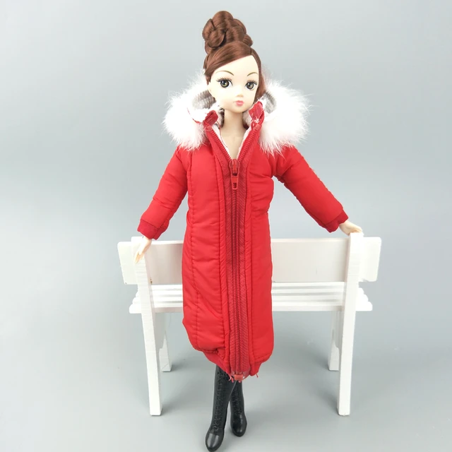 Long Coat Cotton Outfits for Barbie Doll Clothes Accessories Winter Wear  Jacket