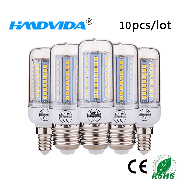 

HMDVIDA 10pcs/lot LED Bulb E27 220V LED Lamp E14 SMD 2835 Corn Bulb 27 48 68 102 126LEDs