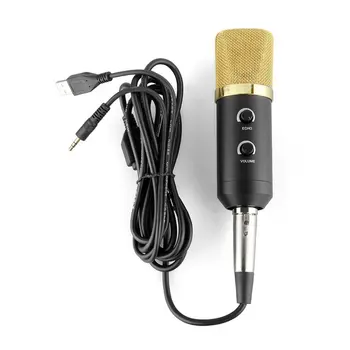 

BM-100FX USB Studio Condenser Recording Microphone With Mount Stand + Microphone Windshield For Studio Recording Network Singing