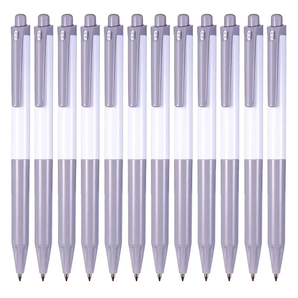 

12 Pcs Retractable Black Refill Extra Compact 0.7mm Retractable Gel Ink Pens School office supplies