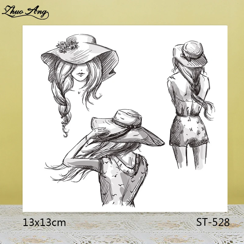 

ZhuoAng Stylish woman Transparent seal / sealed DIY scrapbook / album decoration card / seamless seal