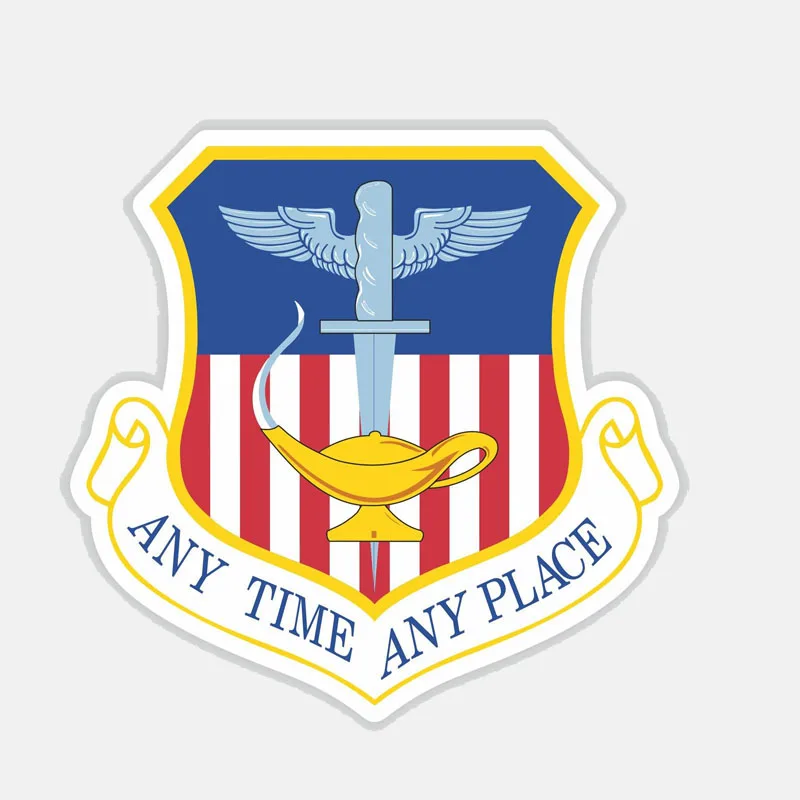 

13CM*12.5CM Car Accessories US Army Air Force Any Time Any Place Helmet Car Sticker Decal 6-2812