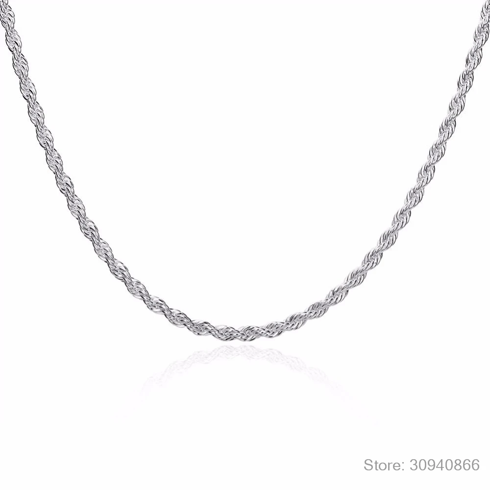 LEKANI men's fine jewelry 4 мм 1" 18" 2" 22" 2" 60 см ожерелье из стерлингового серебра 925 пробы витая Цепочка Воротник de Prata