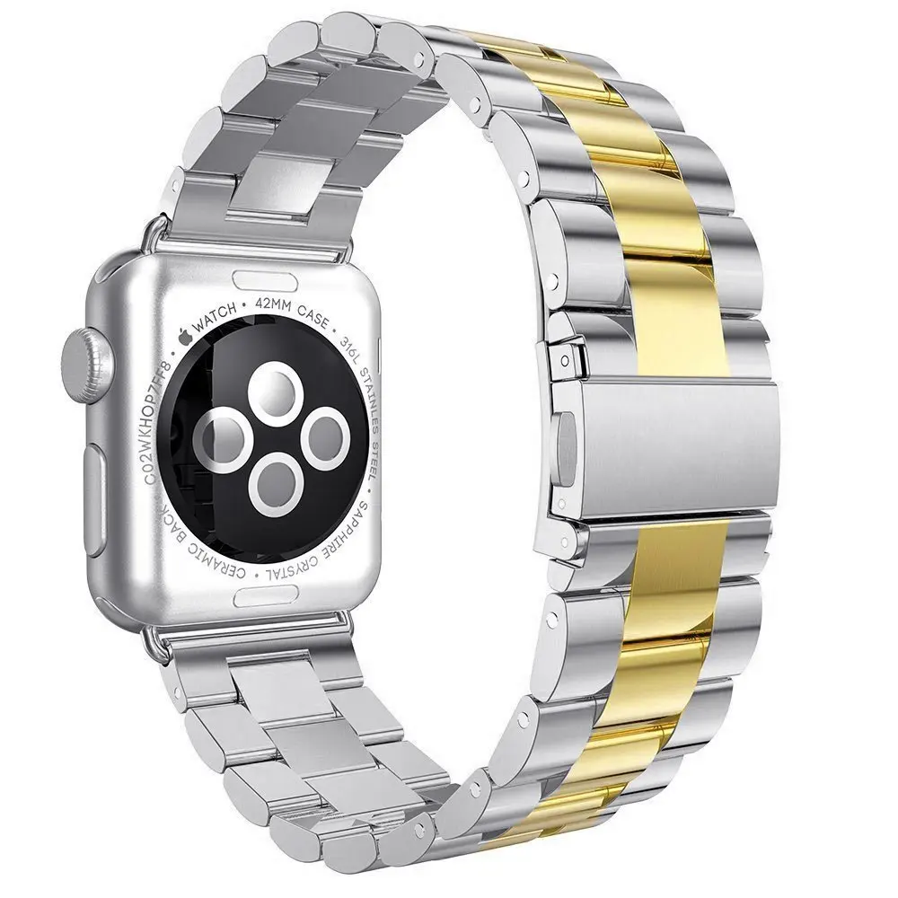 Ремешок из нержавеющей стали для Apple watch band 44 мм 38 браслет iwatch 42 40 звеньевой