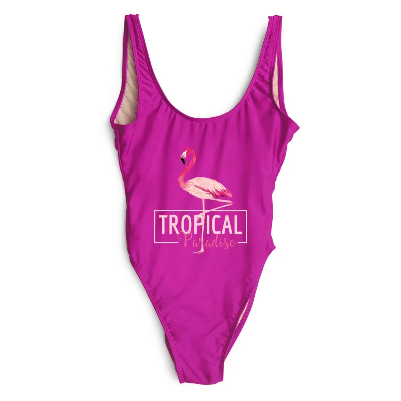 Сексуальный сдельный Купальник для женщин, купальник с принтом фламинго, женские купальные костюмы, пляжная одежда, maillot de bain femme, монокини badpak