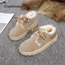 Cresfimix/Женские повседневные уличные теплые Полуботинки с искусственным мехом; сезон осень-зима; женская модная Милая обувь; Женская Удобная обувь; a2826