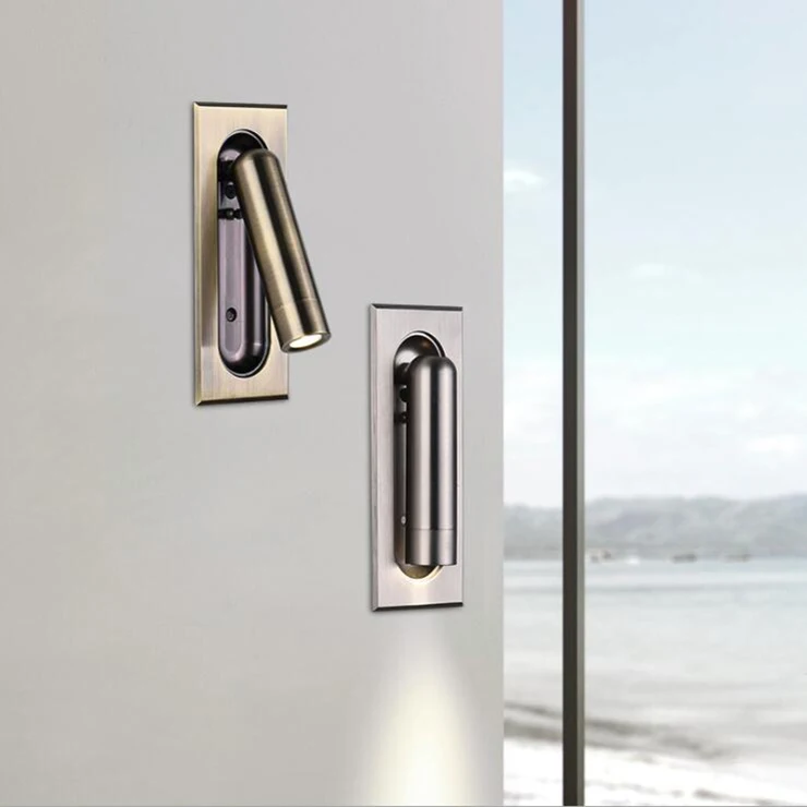 3W LED Wall Sconce Light Fixture Bedside Lamp Hidden Switch Reading Room Style # G01082