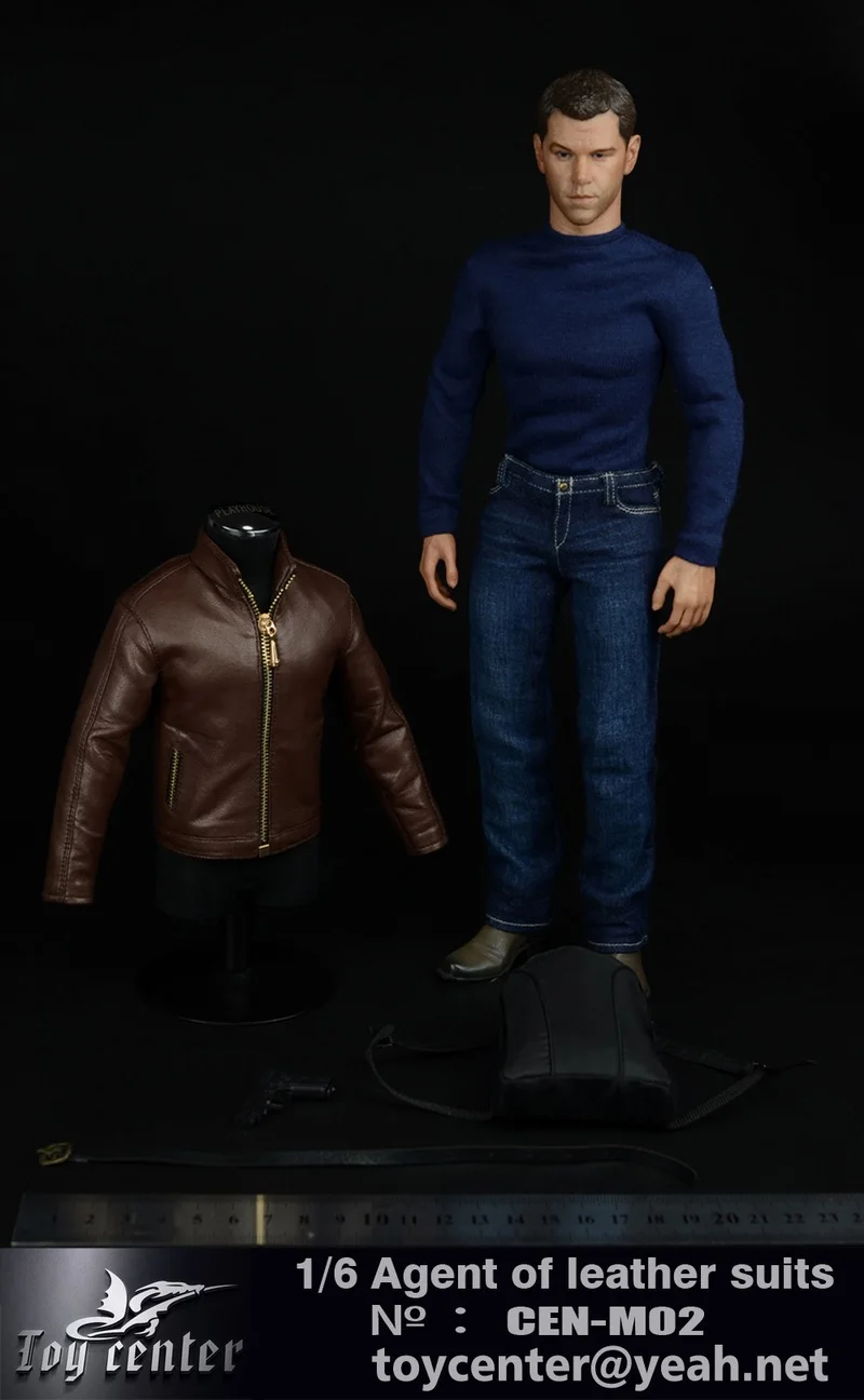 

Toy Center CEN-M02 1/6th Scale Matt Damon Special Agent Leather Costume Suit for 12inch Collectible Action Figure DIY