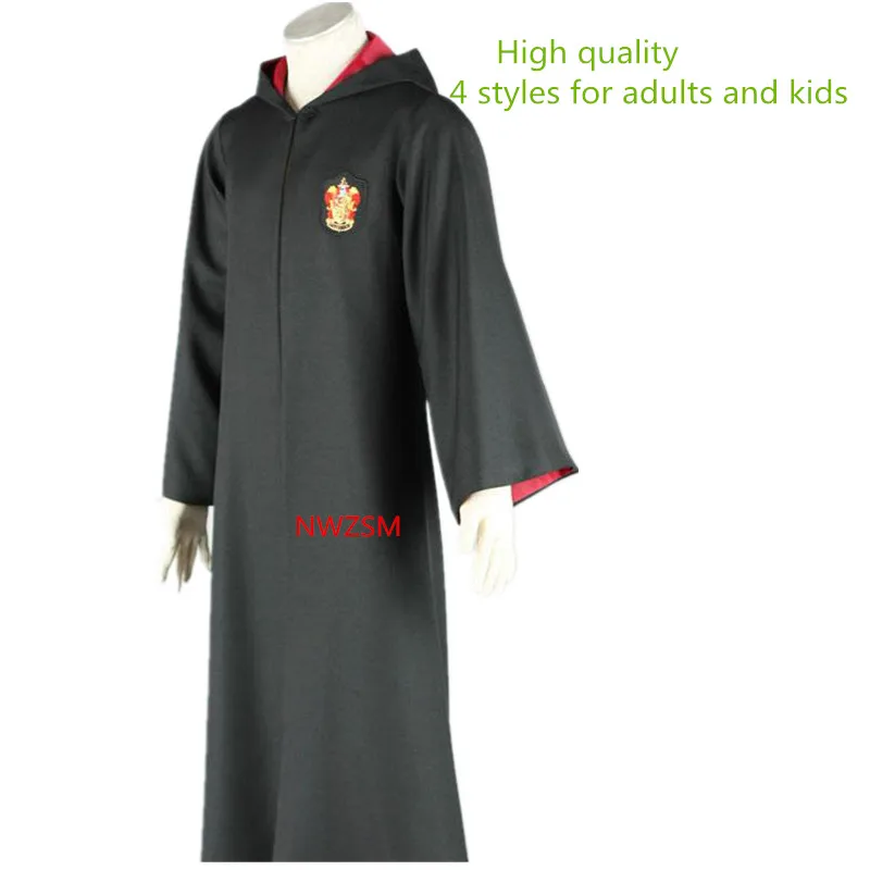 

harri Hermione Cosplay potter cloak Costume Gryffindor Slytherin Ravenclaw hufflepuff Robes Ties Cloaks For Adults and Kids