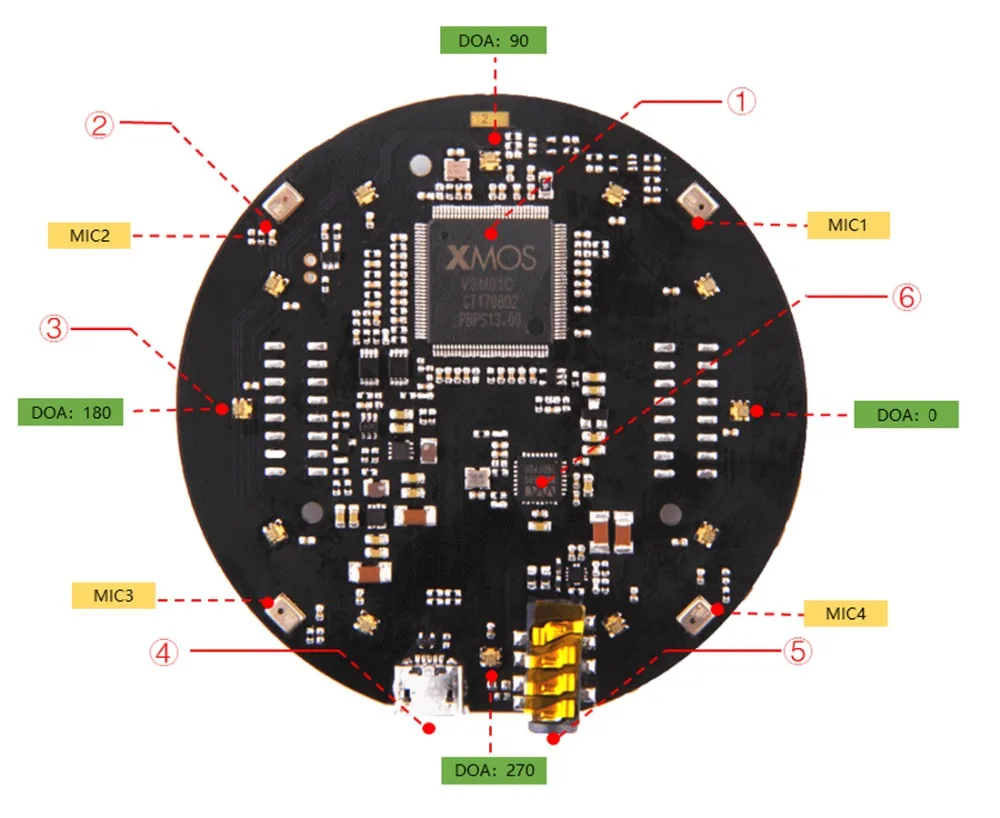 Respeaker Mic массив V2.0 дальнее поле с 7 PDM микрофонами, расширитель голоса, интеллектуальная Плата развития голоса, DIY Maker