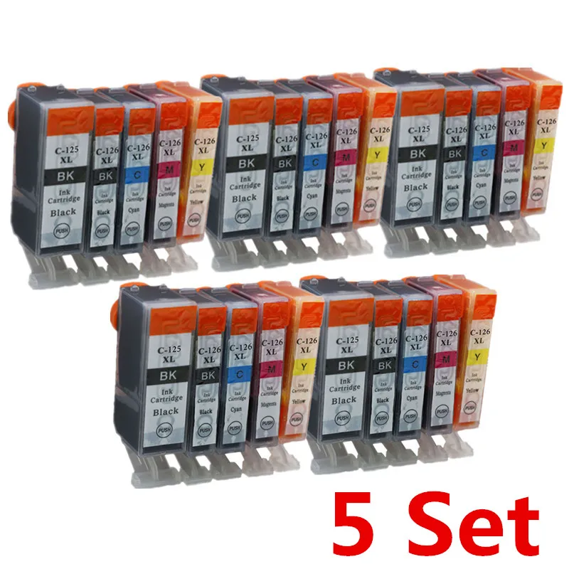 5 Set 5 Color Замена PGI-125 CLI-126 PGI-125XL PGI 125 125XL PGI125 PGI125XL чернильные картриджи для Canon Pixma MG6110 MG6210 - Цвет: 5 Set 5 Color