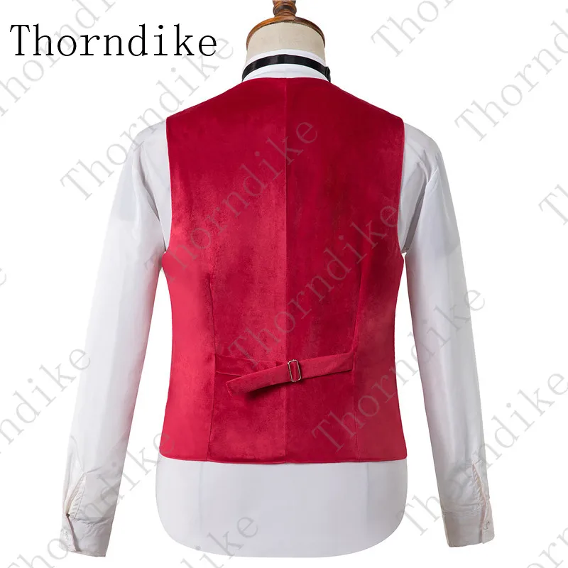 Thorndike костюм для жениха дизайн Джентльмен Бархат Slim Fit Красный Зеленый Синий Вечерние смокинг жениха для мужчин 3 шт. костюмы