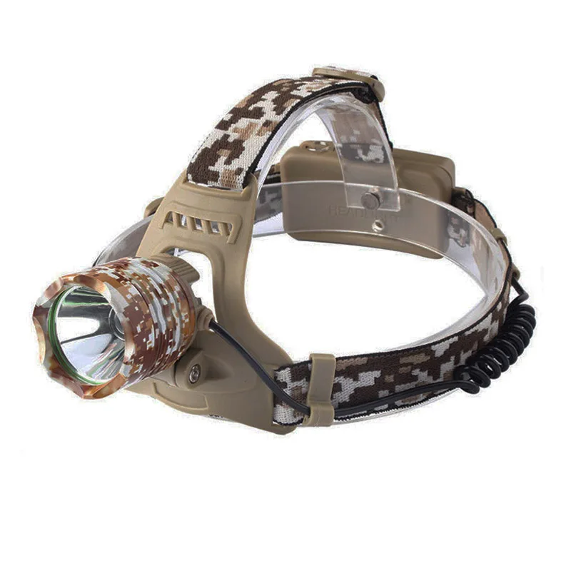 

Military camouflage High power headlight USA CREE-T6 LED 6000K 1200lms Head light Head lamp rechargeable headlamp Strobe Fishing