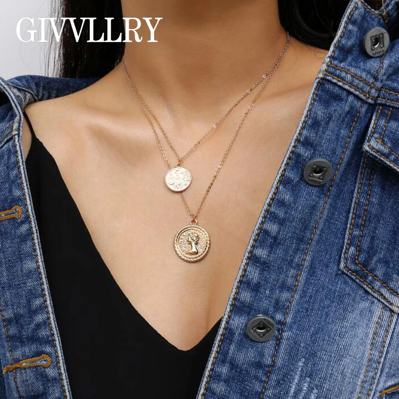 Buy GIVVLLRY Gold Color Coin Pendant Necklace for