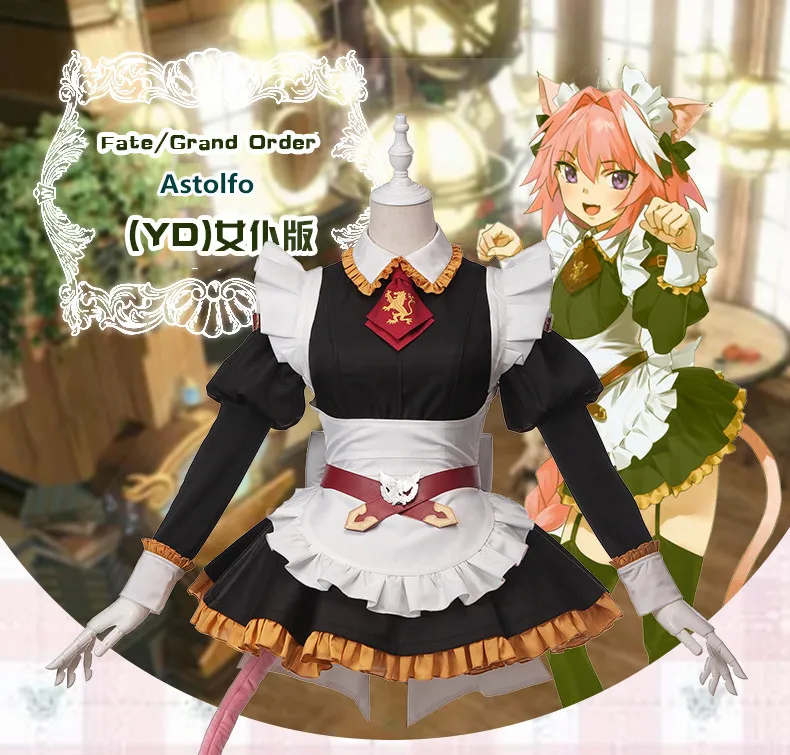 

Anime! Fate Grand Order Astolfo YD Maid Dress Lovely Sexy Uniform Cosplay Costume For Halloween Female Outift Free Shipping