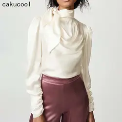 Cakucool Новая женская летняя короткая блузка с рукавами «летучая мышь» Топ короткий дизайн v-образный вырез кокон Blusas негабаритных свободные