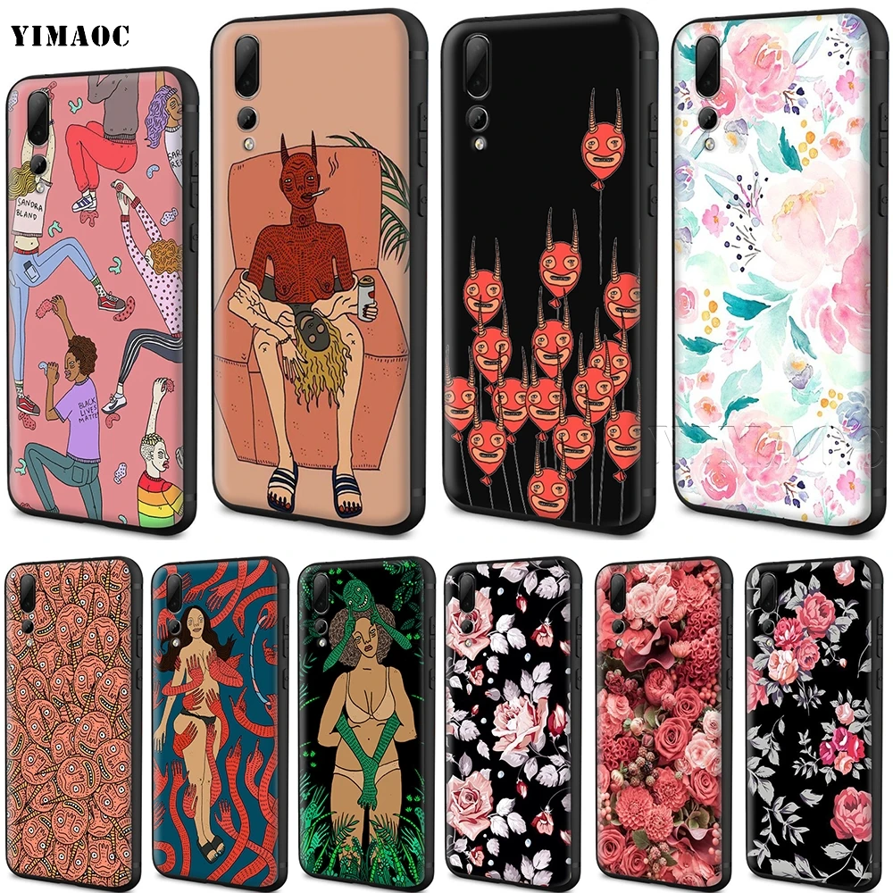 

YIMAOC polly nor Silicone Case for Huawei Mate 30 20 Honor 10 8x Nova 3i 3 P30 Lite Pro