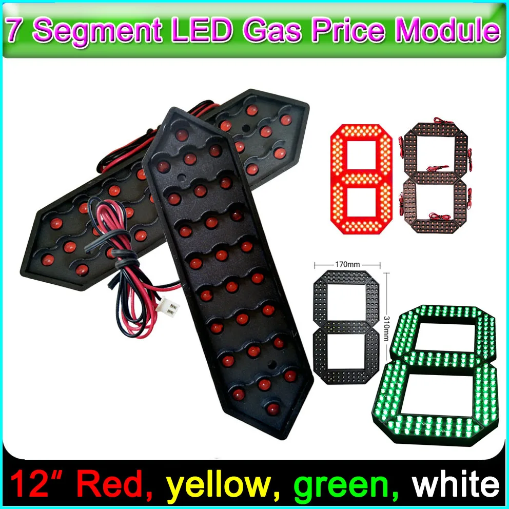 

12" Red Color Digita Numbers Module LED Display Signs Advertising Board 7 Segment Modules, Optional yellow, green, white colour