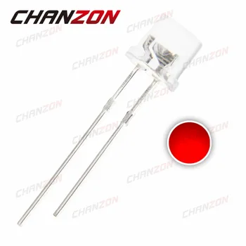 

100pcs 5mm Flat Top Red LED Diode Transparent Ultra Bright 20mA DC 2V Wide Angle Clear Lens 5 mm Light Emitting Diode LED Lamp