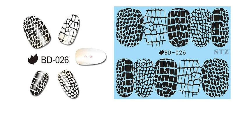 12 видов конструкций/лот Переводные картинки для Ногтей Горячая серия переводные наклейки для ногтей художественные наклейки Белый Черный Ретро Полное покрытие наклейки для ногтей набор BD25-36