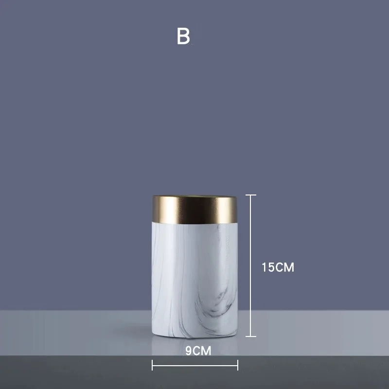 NOOLIM керамическая ваза с мраморным узором в скандинавском стиле, для гостиной, Пномпень, сушеная ваза для цветов, украшение для домашнего стола - Цвет: B