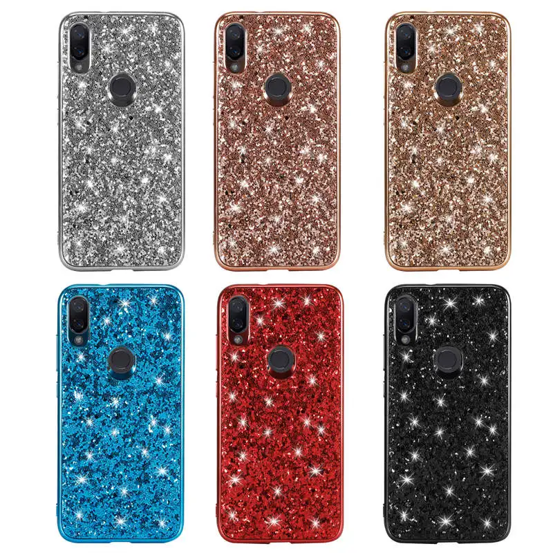 

Phone Case for Xiaomi Mi Play Case Silicon Bling Glitter Crystal Sequins Soft TPU Cover Fundas for Xiaomi Mi Mix 3 Redmi 7 Y3