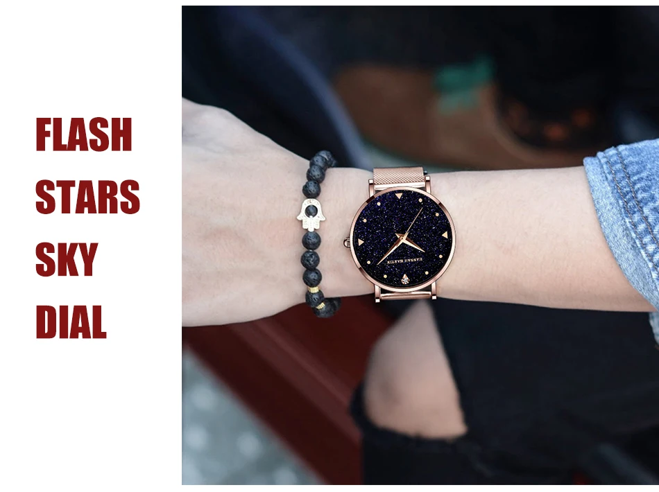 pulso senhoras à prova dflash água couro flash star dial relógio