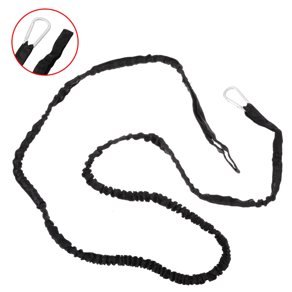 Rowing Boat Elastic Paddle Leash Kayak Canoe Safety Accessories Nylon Cord For Canoe Oars Fishing Rods Black
