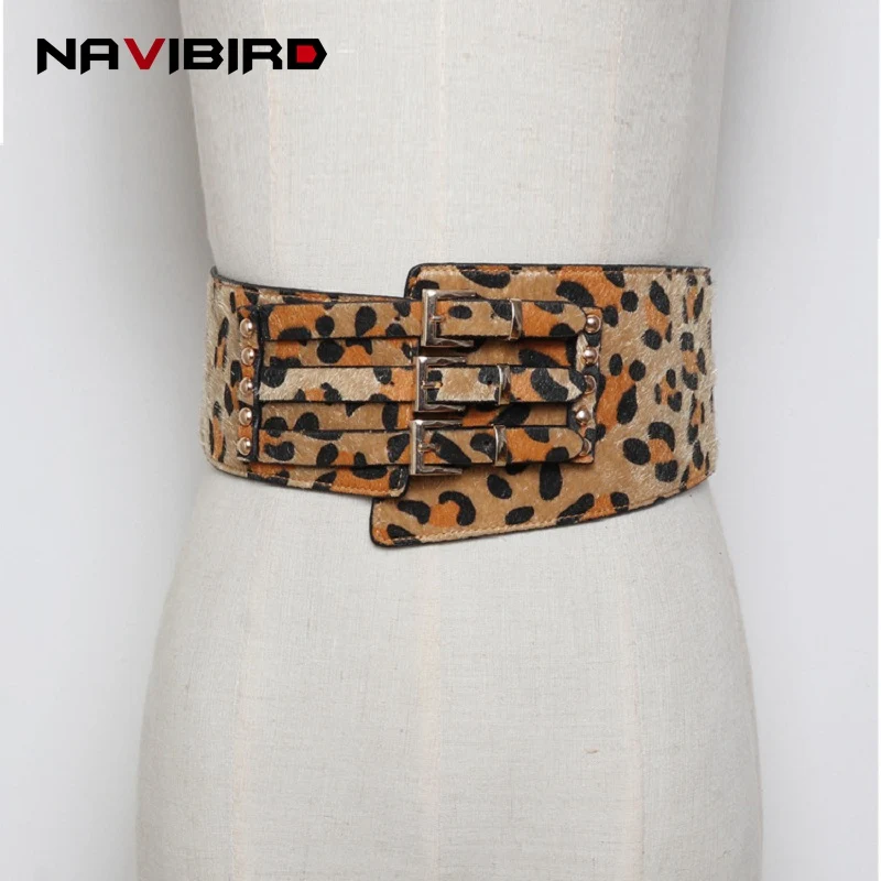 Pop Artificial Horsehair Waist Belts For Women Leopard Dress Belt ...