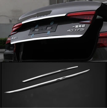 

For Audi A4 B9 2017 2018 New Stainless Steel Exterior Rear Trunk Lid Gate Lid Molding Cover Trim Frame 2Pcs Car Styling