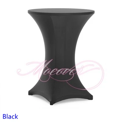 Черный цвет покрытие стола коктейльное скатерть лайкра высокий барный стол льняная Свадебная вечеринка в отеле украшение стола на продажу