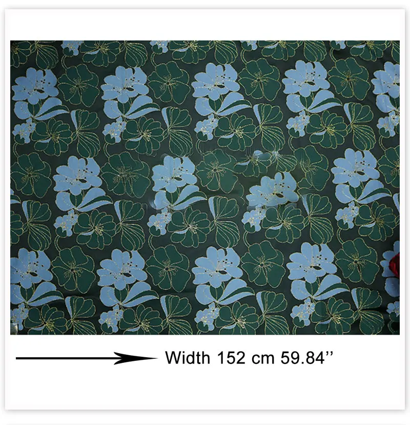 Зеленый синий цветочный Металлик Жаккардовая парча ткань для платья пальто Роскошные Золотые Нитки вышивка tissu telas tecidos SP4641
