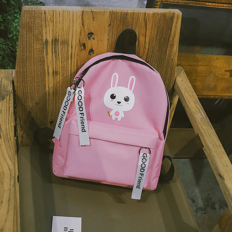 Японский каваи холст школьная сумка кошка кролик печати сумки на плечо Harajuku рюкзак Корея милый Рюкзак Книга сумка для девочек-подростков