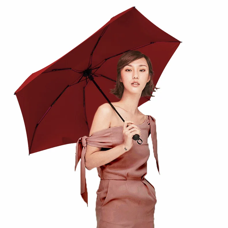 190 г Маленький модный 5 складной зонт для дождя для женщин и мужчин мини-карманный детский зонт для девочек анти-УФ водонепроницаемый портативный дорожный зонтик