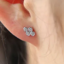 Стерлинговое Серебро 925 пробы, простые ювелирные изделия, минимальное количество, потрясающие нежные ювелирные изделия, шпильки, 4 шт., фианит, нежная серьга в стиле «минимализм»