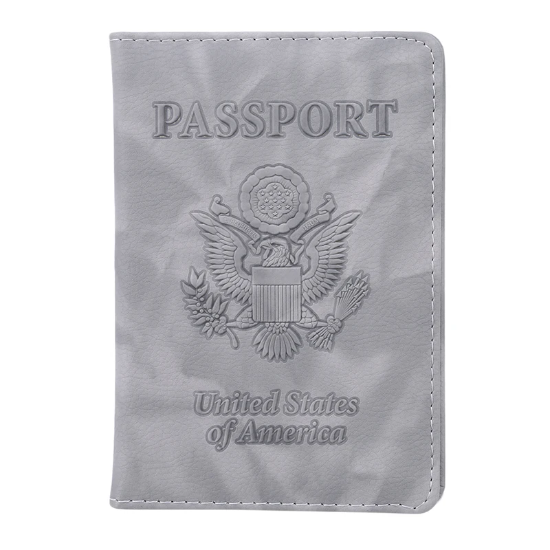 Модная Кожаная Обложка для паспорта Для женщин Путешествия билеты паспорт Чехол Высокое качество Обложка для паспорта мил - Цвет: Gray