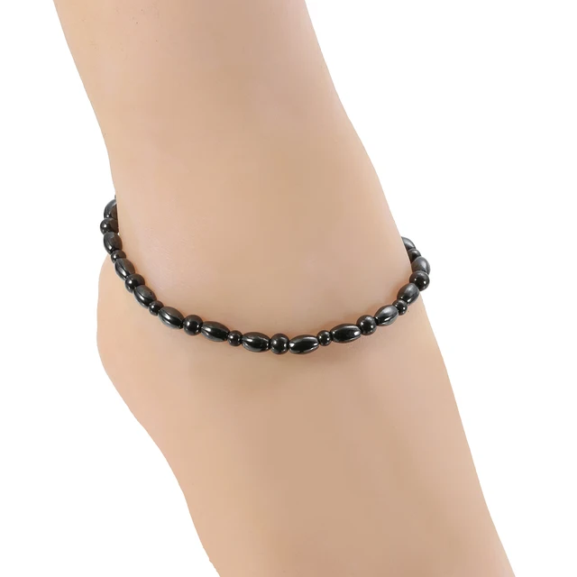 Shard Fashion Jewelry Trendy Black Magnetic Therapy Anklet Foot Shard Fashion Jewelry Trendy Black Magnetic Therapy Anklet Foot Chain Healthy Weight Loss Ankle Bracelet For