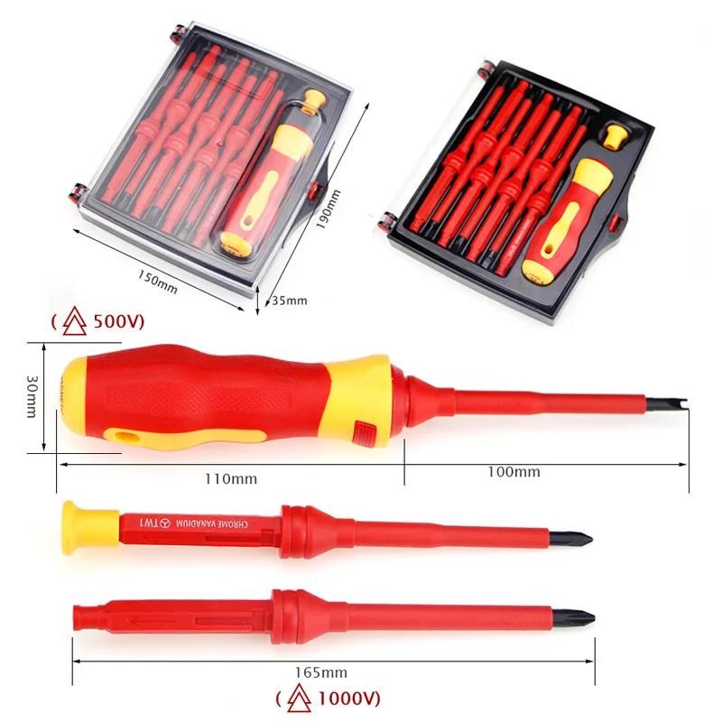 7 в 1 электрика отвертка набор полностью изолированный Магнитный многофункциональный отвертка для семьи широко используемых инструментов 2025GA-1