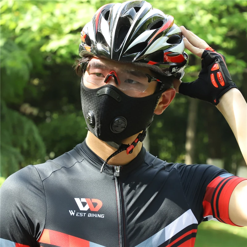 WEST BIKING велосипедная маска с активированным углем Пылезащитная для лица против