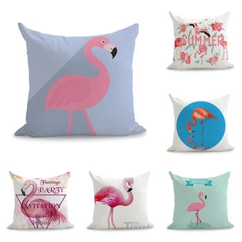 

Pink Flamingo Geometric Pattern Pillow Euro Cover Decorative Massager Decorative Pillows Home Decor Gift