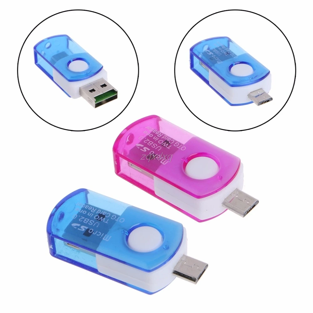 Портативный Mini 2-в-1 USB 2,0 OTG + Micro SD Card Reader Adapter Kit для телефона Tablet PC Nov11 Прямая поставка