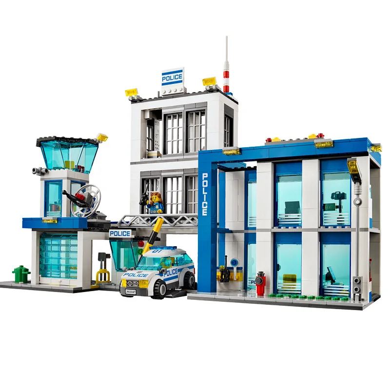 Bela 10424 совместимые Legoings городской полицейский участок строительные блоки