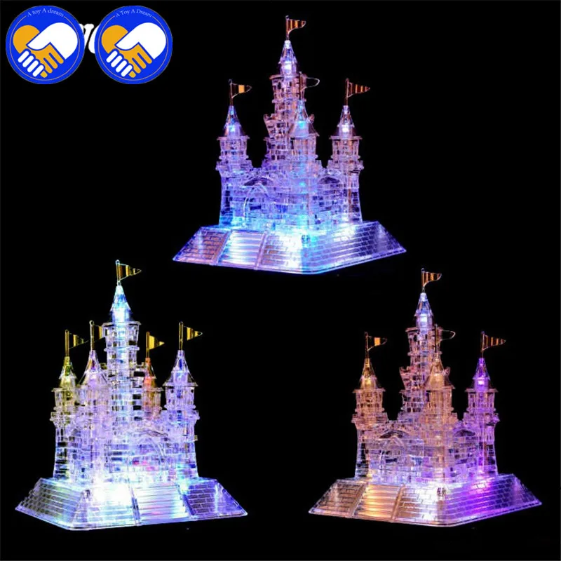 105 шт. 3D кристаллическая головоломка Музыка & светодиодный флеш замок Мозаика из