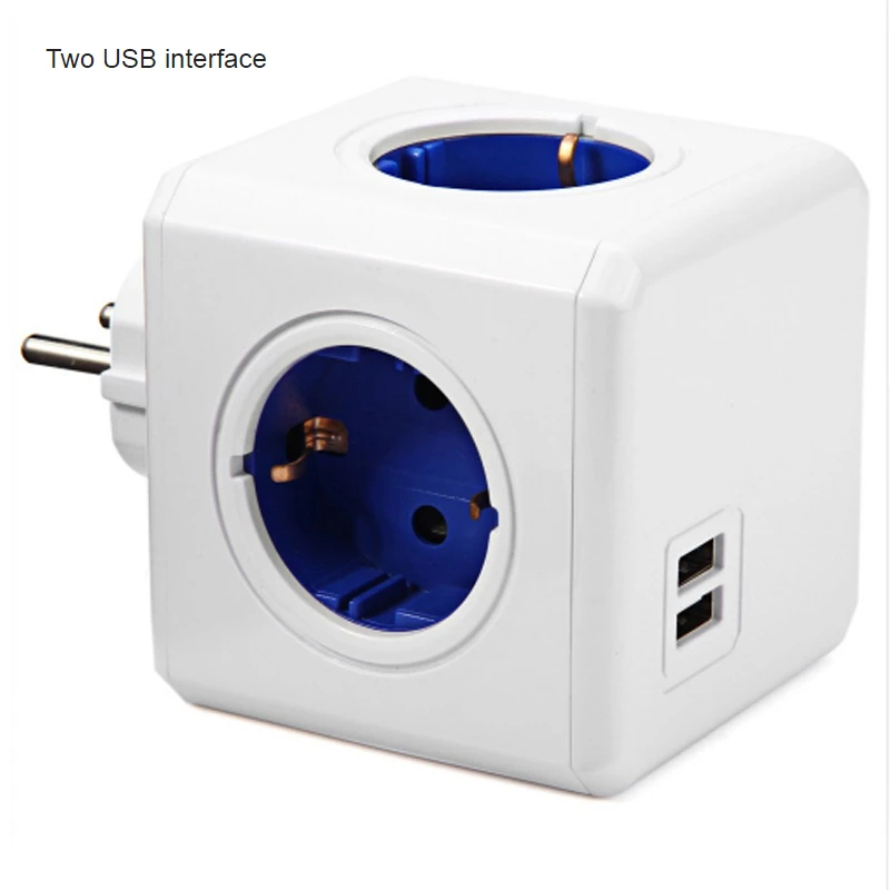 Smart Home Power Cube Socket 2 Round Pin Eu Smart Plug 2 Usb Fast Ports Adapter Power Strip 1 5m Extension Cable Socket For Home Electrical Socket Plugs Adaptors Aliexpress