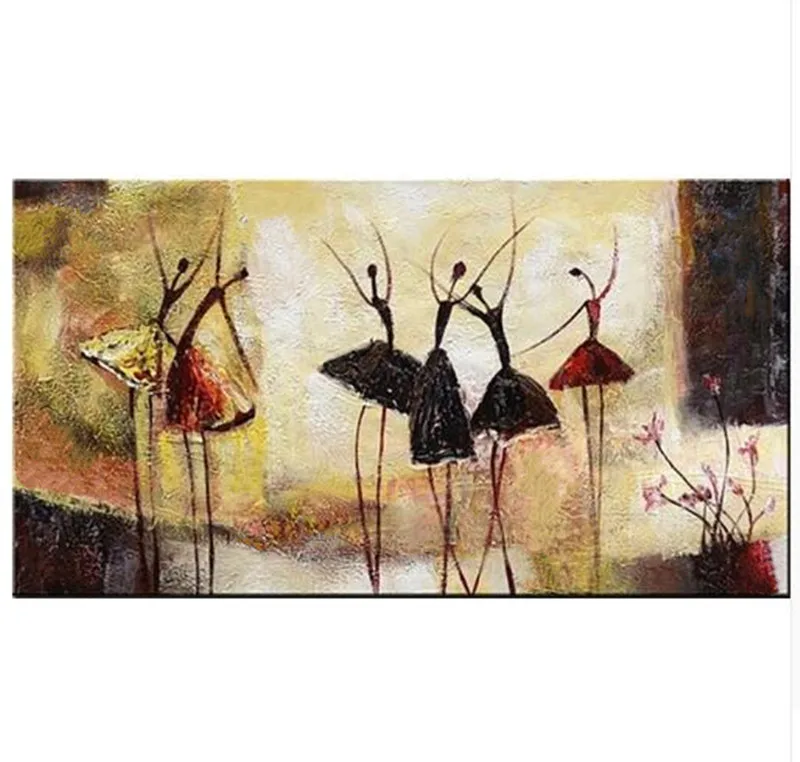 

Handmade Home Decor Wall Art Pictures Hand-painted Figure Oil Paintings on Canvas Large Abstract Ballet Dancers Painting Arts