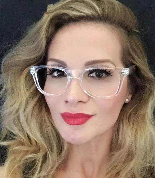 

Crystal Clear Frame Transparent Lens Women's Acetate eyeglasses square eye glasses spectacle frame clear lens fake glasses frame