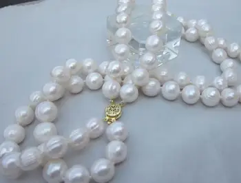 

Beautiful 2row 12-13MM BAROQUE PEARL NECKLACE 18"-19" . 28"