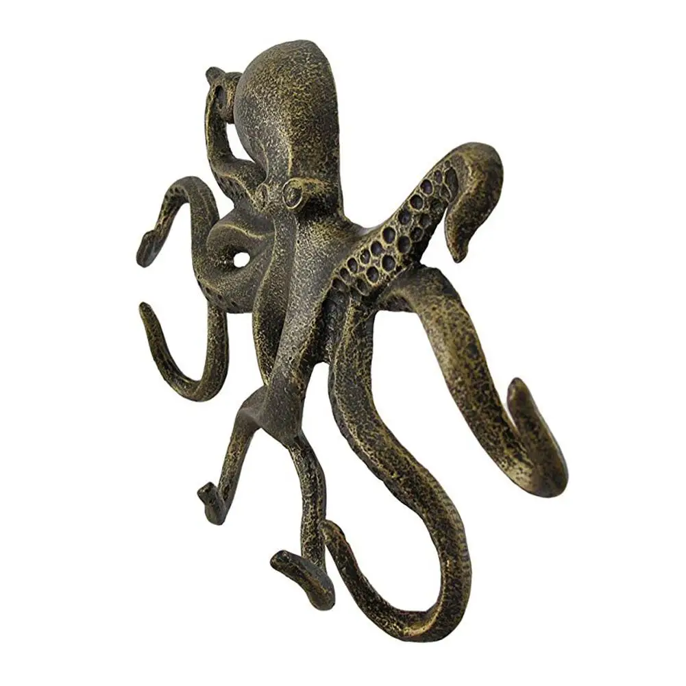 Чугунный Осьминог крюк ремесла нордический ключ крючок Античный Декоративный Настенный подвесной крючок